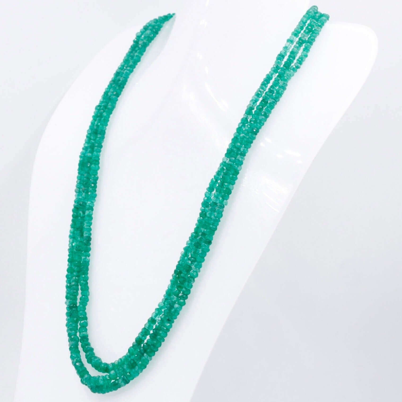 Multi Strand Emerald Beaded Necklace - Taj Mahal Gems