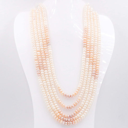 Multi strand Shaded Freshwater Pearl Necklace - Taj Mahal Gems