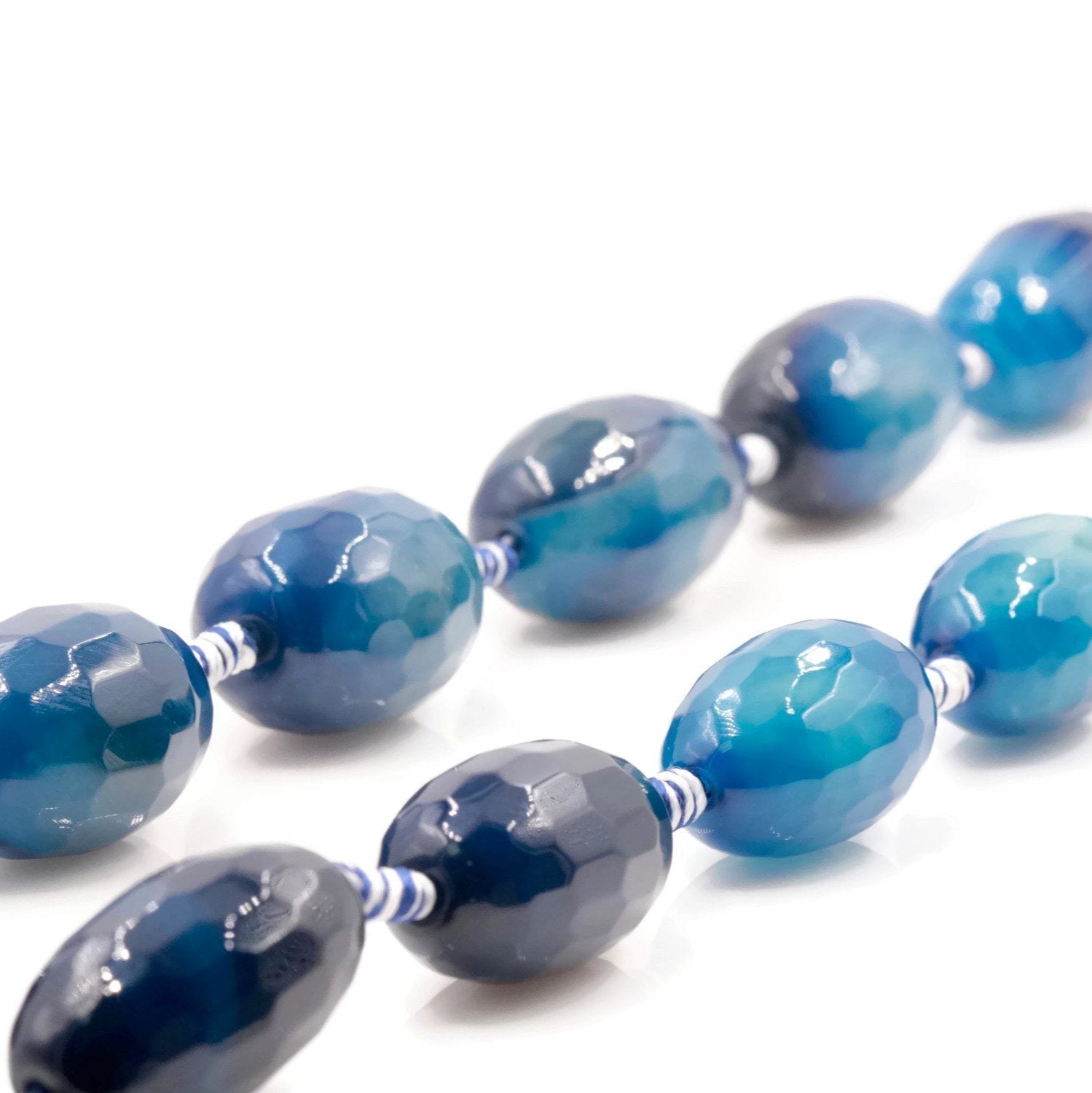 Natural Agate DIY Jewelry Natural Agate Bead Necklace Agate Gemstone Agate plain Beads DIY Jewelry beads 29x17mm 16inch SKU: 108069 - Taj Mahal Gems