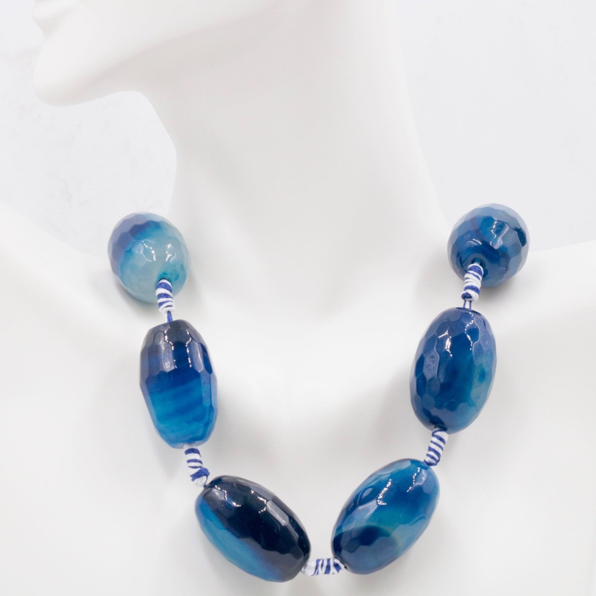 Natural Agate DIY Jewelry Natural Agate Bead Necklace Agate Gemstone Agate plain Beads DIY Jewelry beads 29x17mm 16inch SKU: 108069 - Taj Mahal Gems