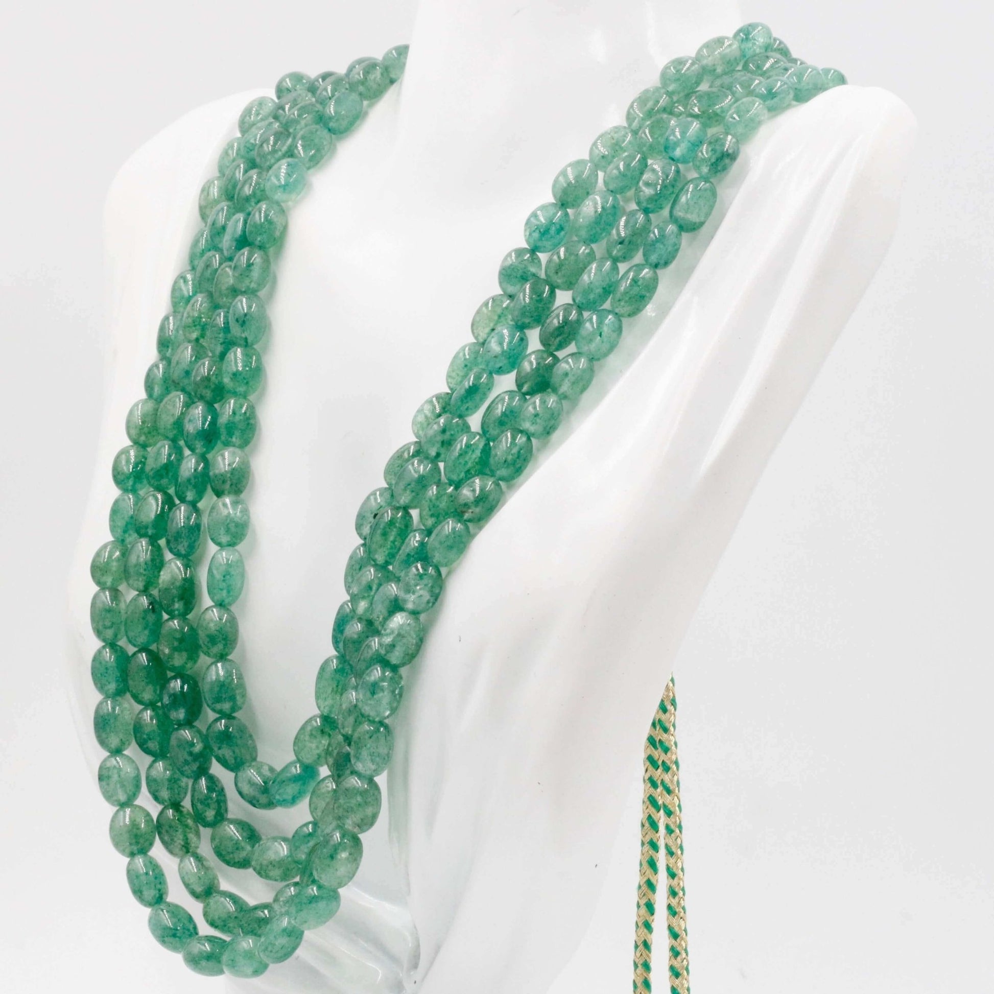 Natural Aventurine Quartz Beaded Necklace - Taj Mahal Gems