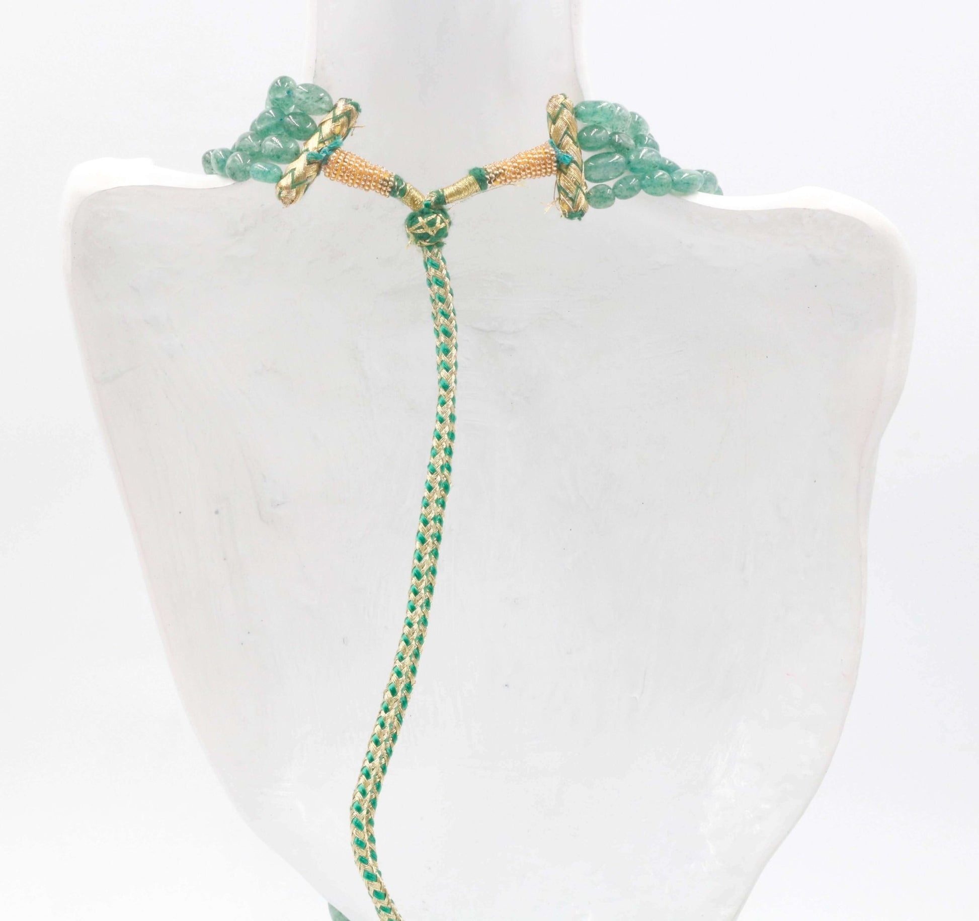 Natural Aventurine Quartz Beaded Necklace - Taj Mahal Gems