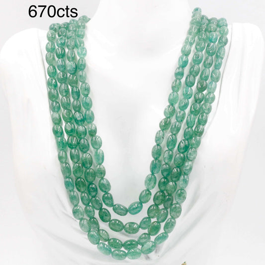 Natural Aventurine Quartz Beaded Necklace - Taj Mahal Gems