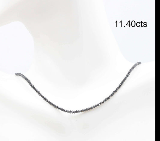 Natural Black Diamond Beads Strand - Taj Mahal Gems
