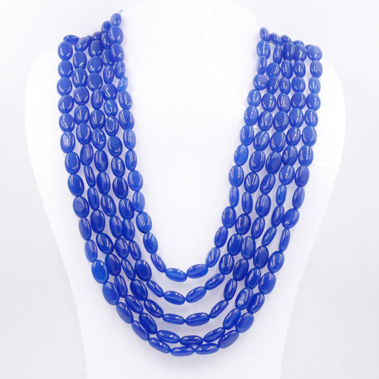 Natural Blue Quartz Beaded Necklace - Taj Mahal Gems