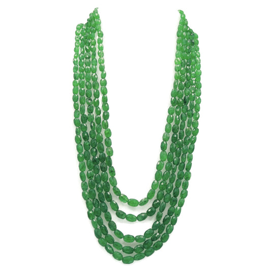 Natural Emerald Beaded Necklace - Taj Mahal Gems