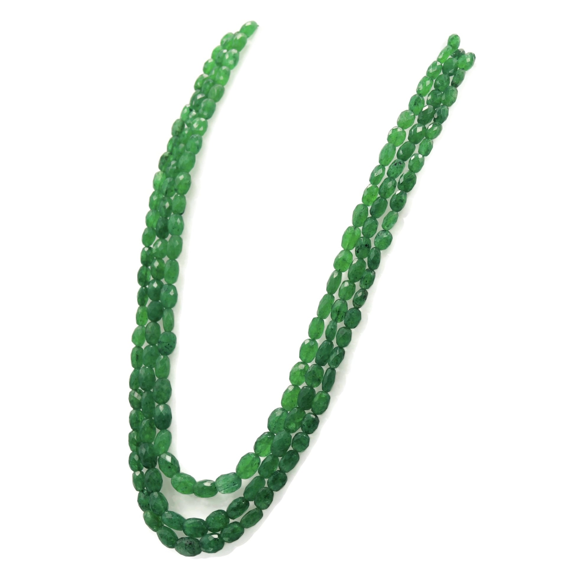 Natural Emerald Beaded Necklace - Taj Mahal Gems