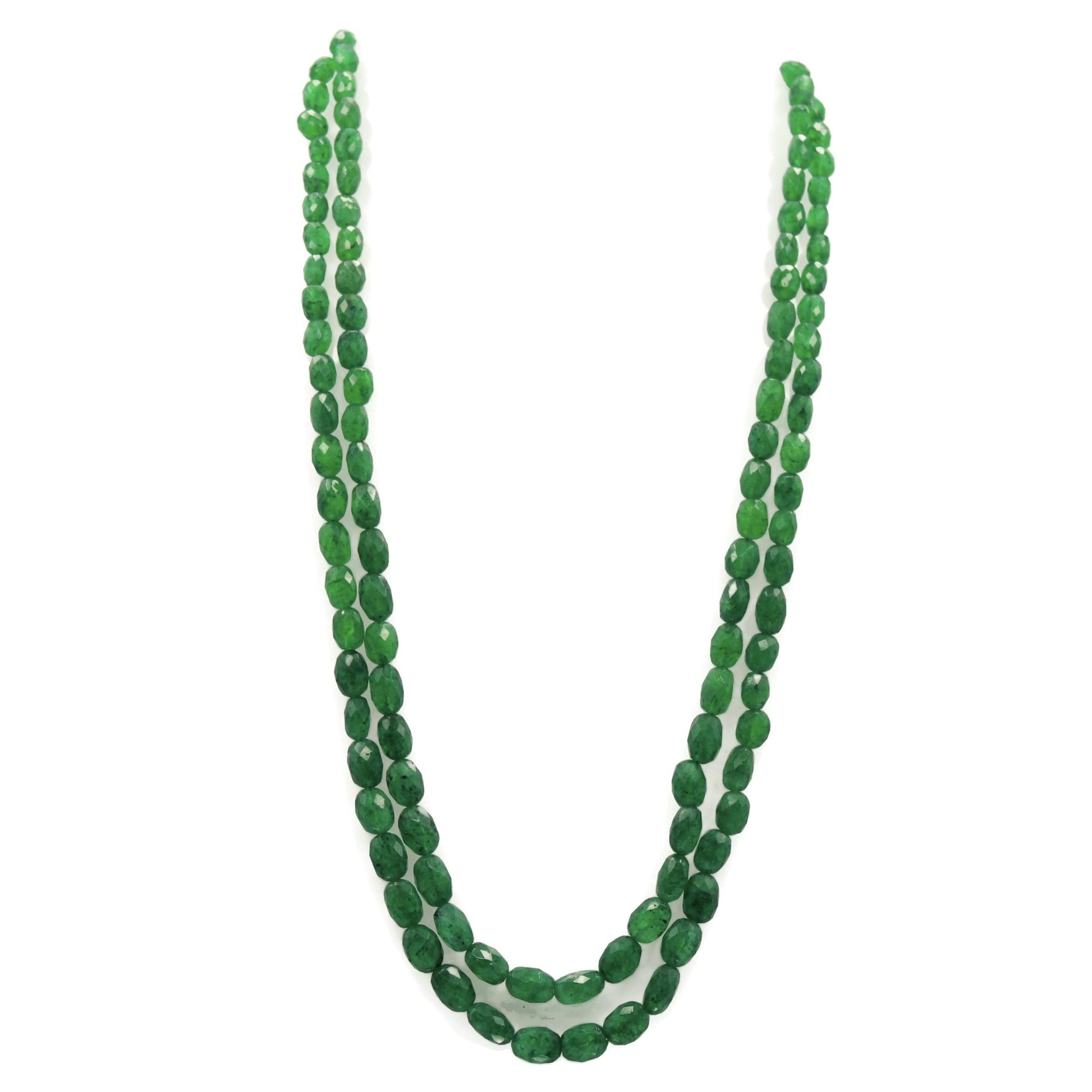Natural Emerald Beaded Necklace - Taj Mahal Gems