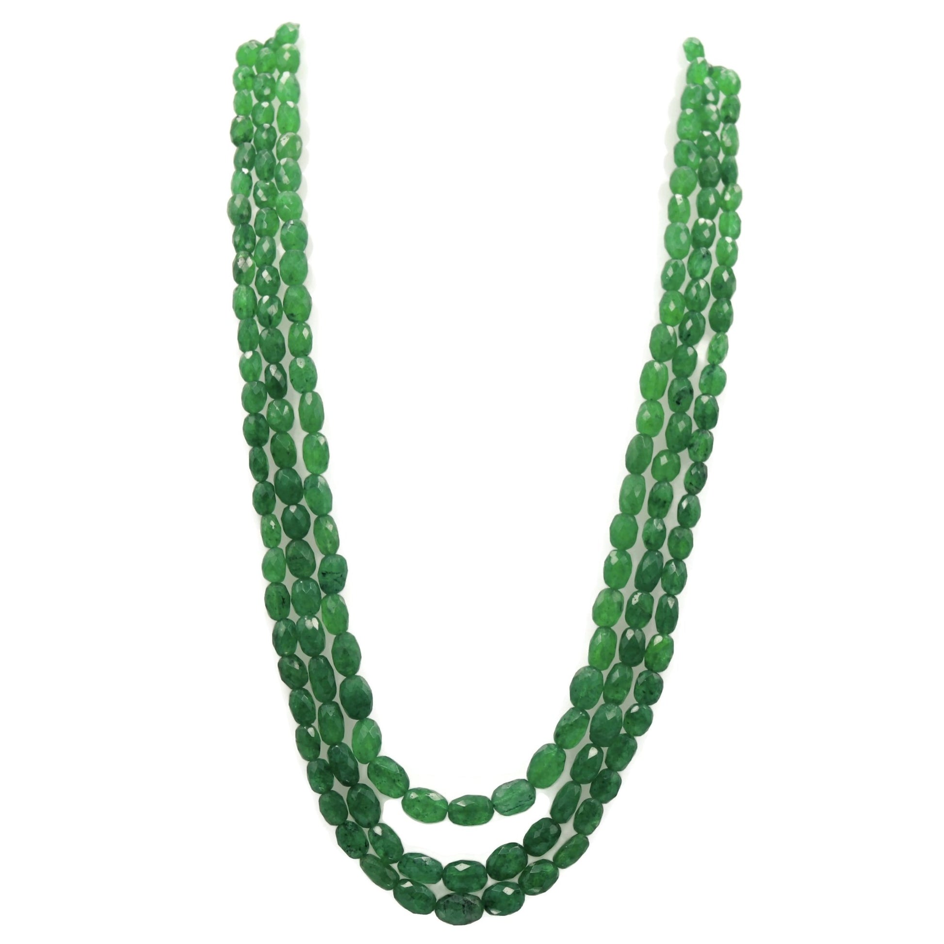 Natural Emerald Beaded Necklace - Taj Mahal Gems