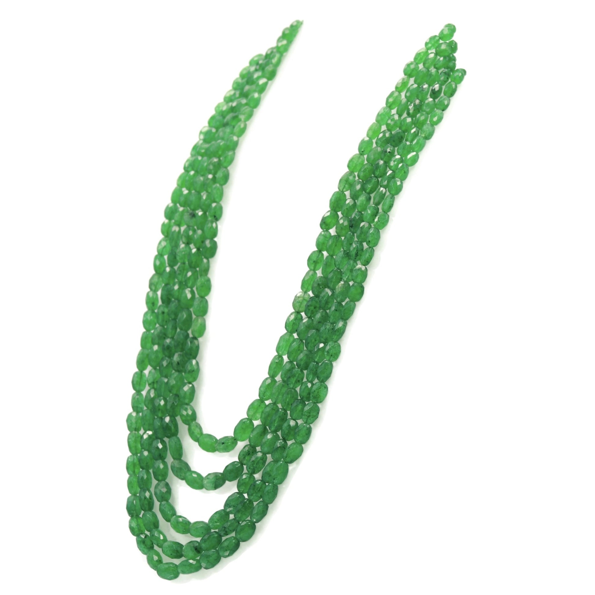 Natural Emerald Beaded Necklace - Taj Mahal Gems