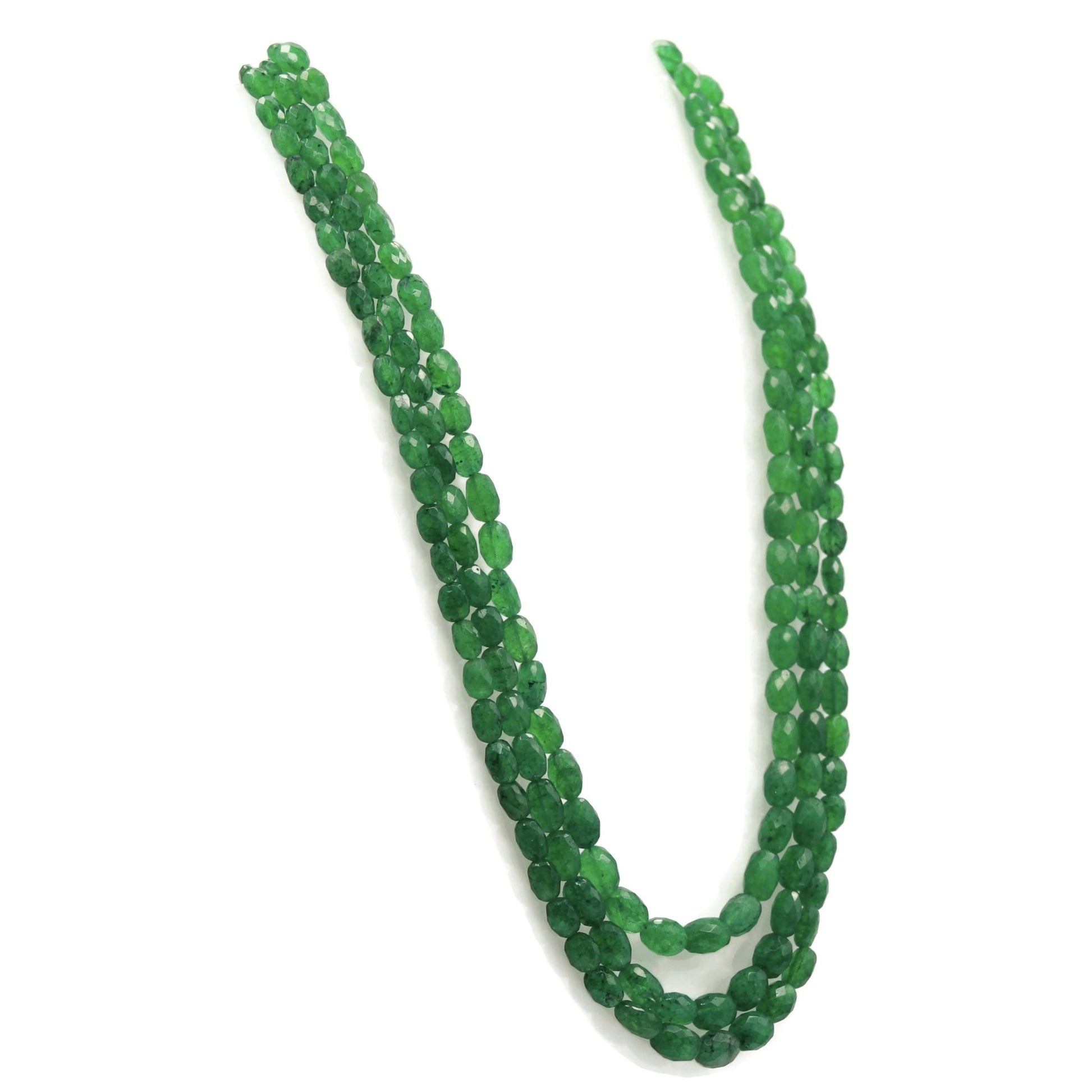 Natural Emerald Beaded Necklace - Taj Mahal Gems