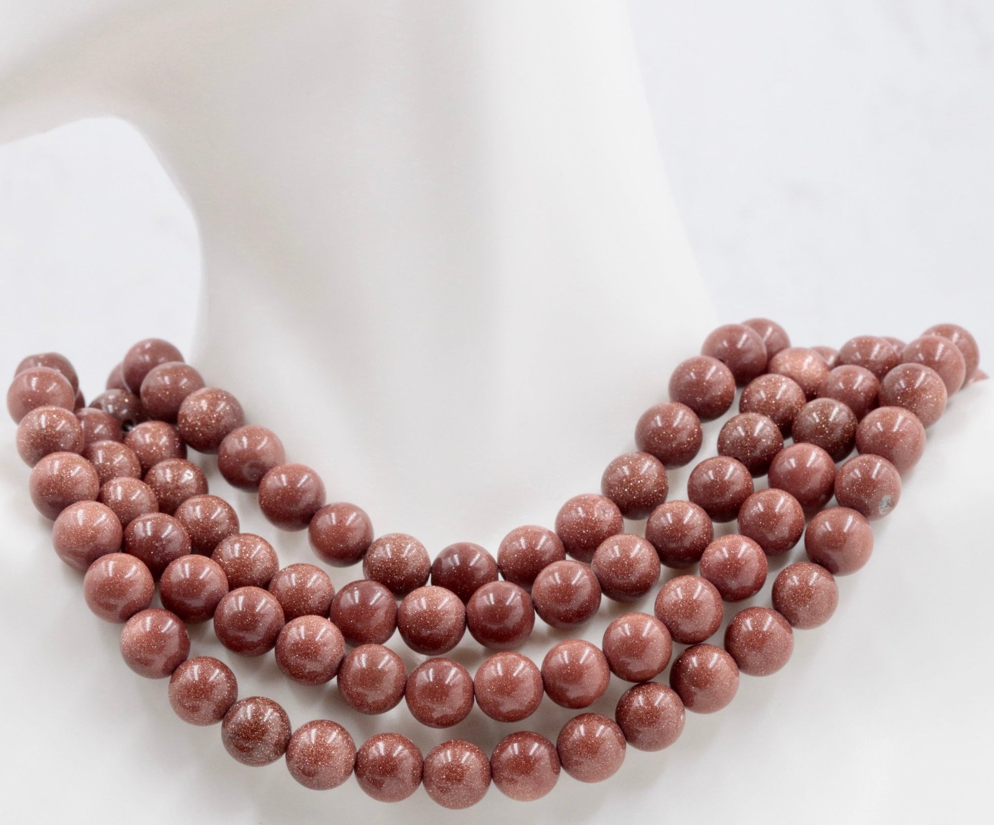 Natural Goldstone Sandstone Beads - Taj Mahal Gems