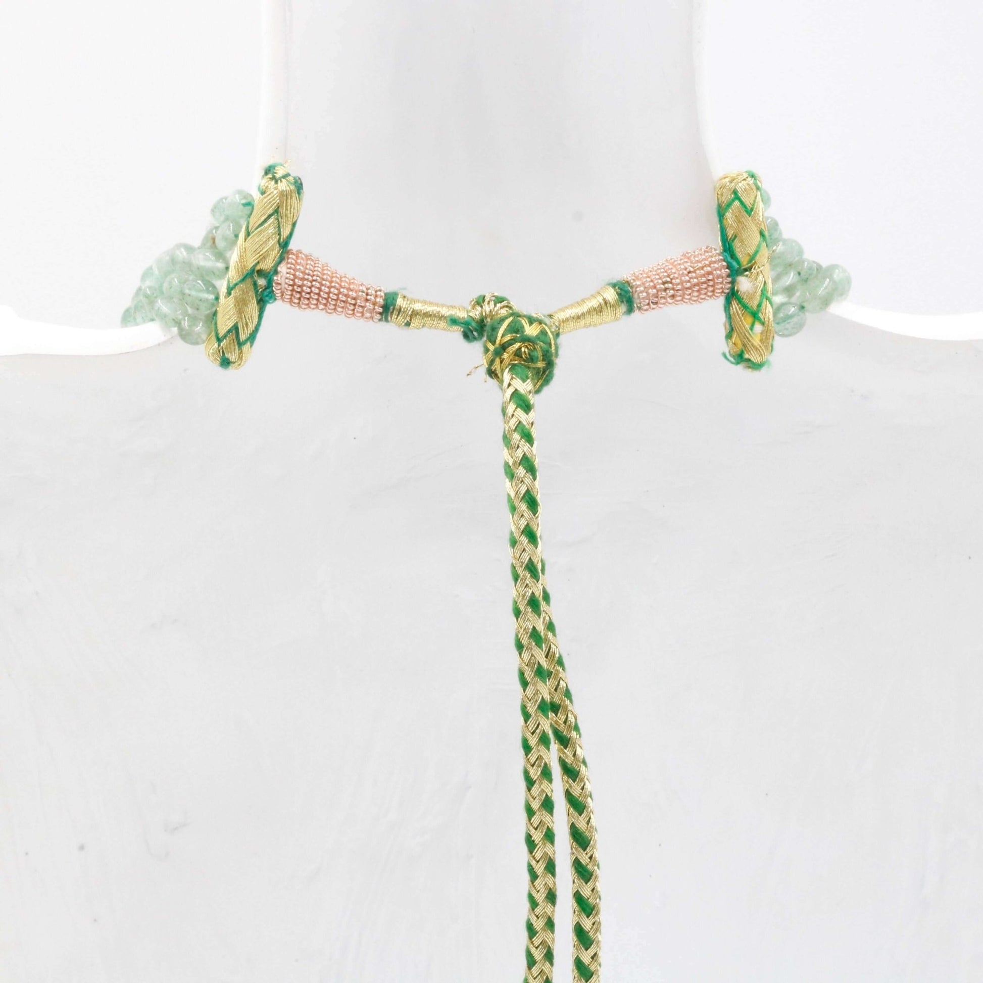 Natural Green Emerald Quartz Beaded Necklace - Taj Mahal Gems