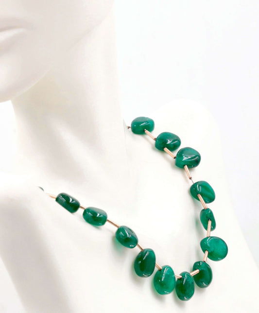 Natural Green Quartz Heart Beads Strand - Taj Mahal Gems