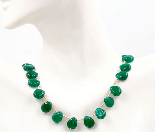 Natural Green Quartz Heart Beads Strand - Taj Mahal Gems