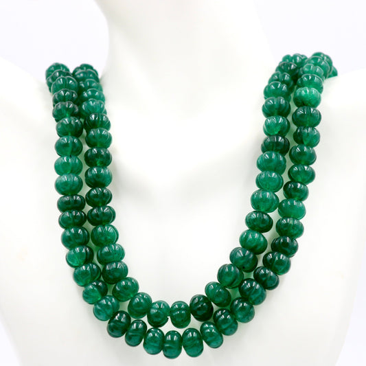 Natural Green Quartz Pumpkin Necklace - Taj Mahal Gems