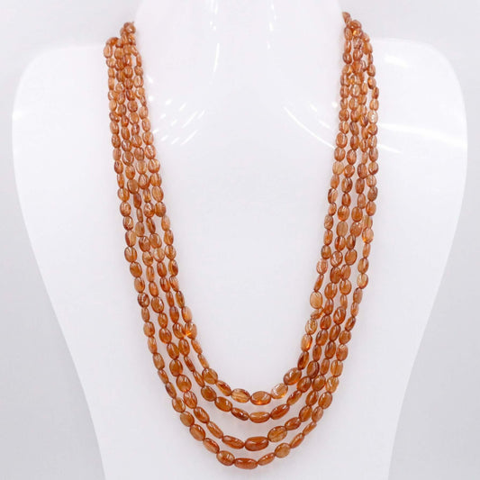 Natural Hessonite Beaded Necklace - Taj Mahal Gems