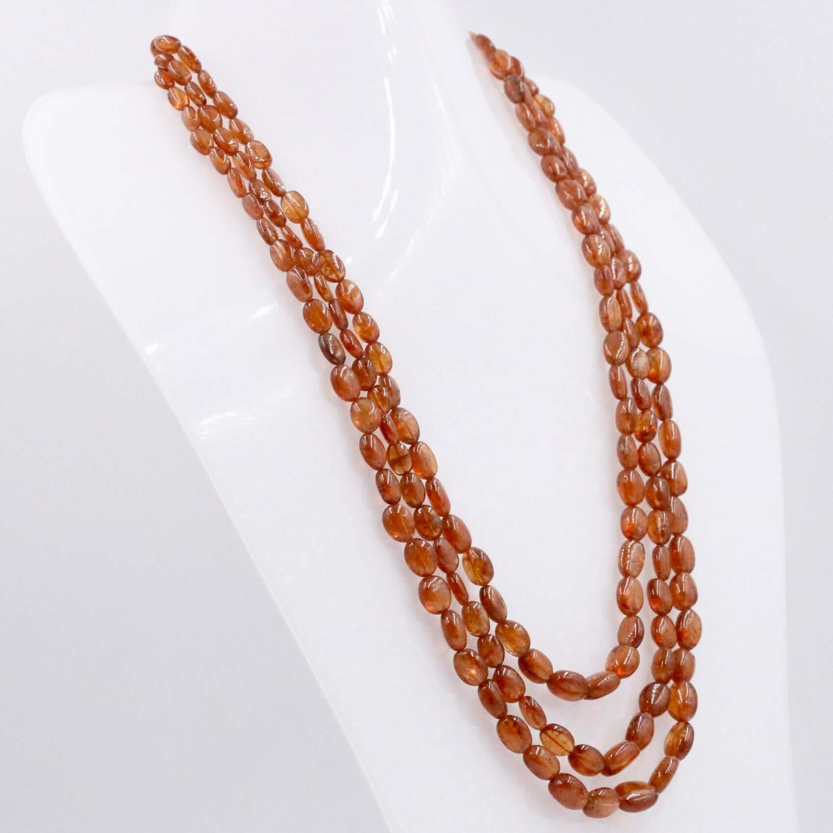 Natural Hessonite Beaded Necklace - Taj Mahal Gems