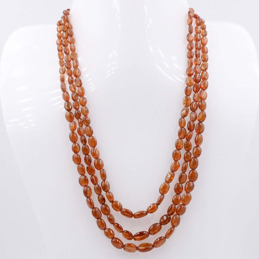 Natural Hessonite Beaded Necklace - Taj Mahal Gems
