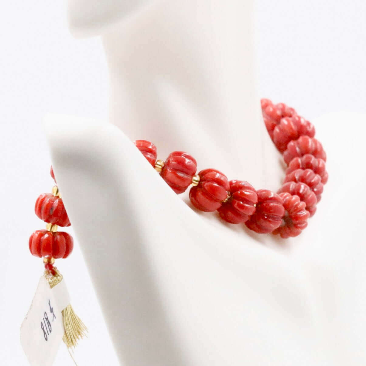 Natural Italian Coral Pumpkin Strand - Taj Mahal Gems