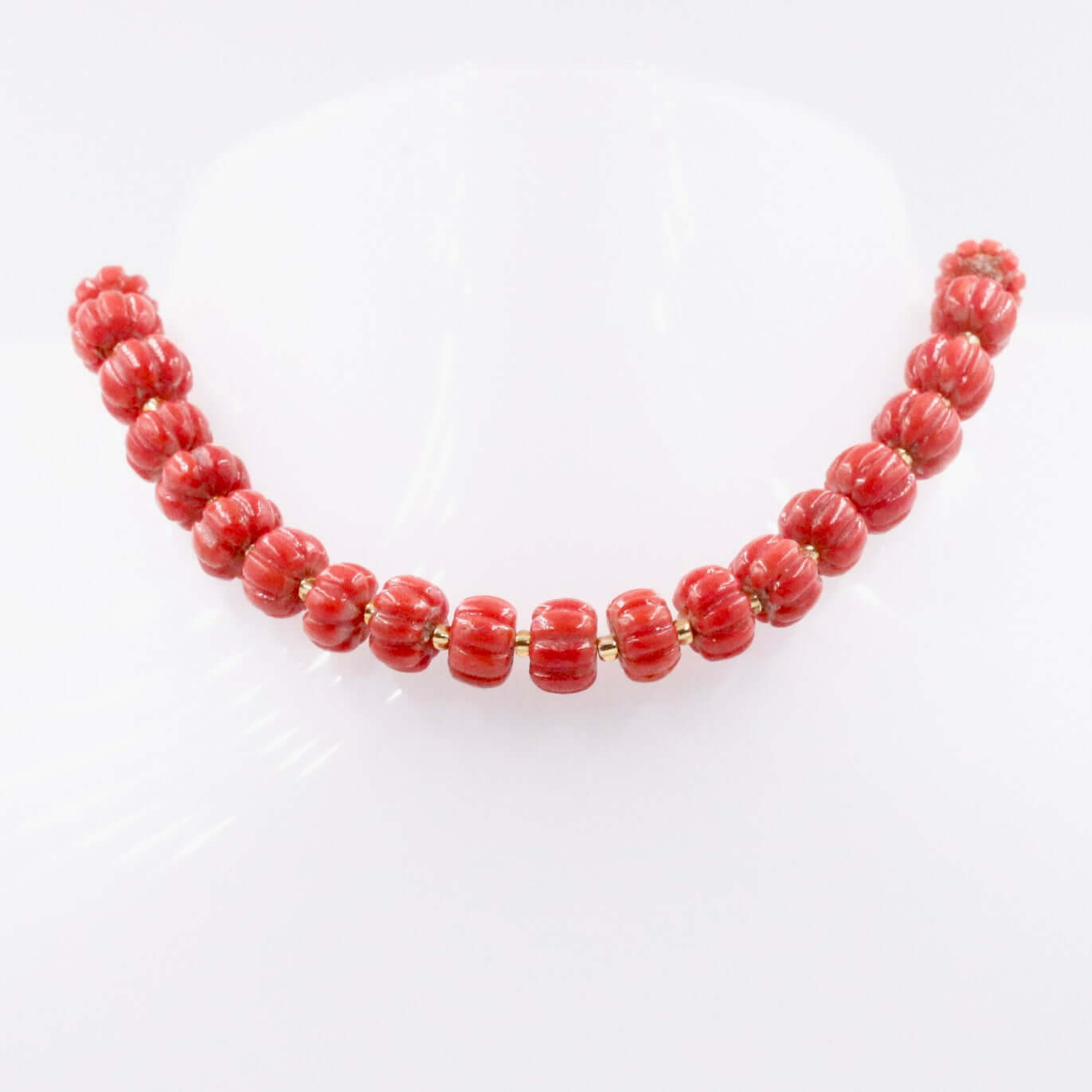 Natural Italian Coral Pumpkin Strand - Taj Mahal Gems