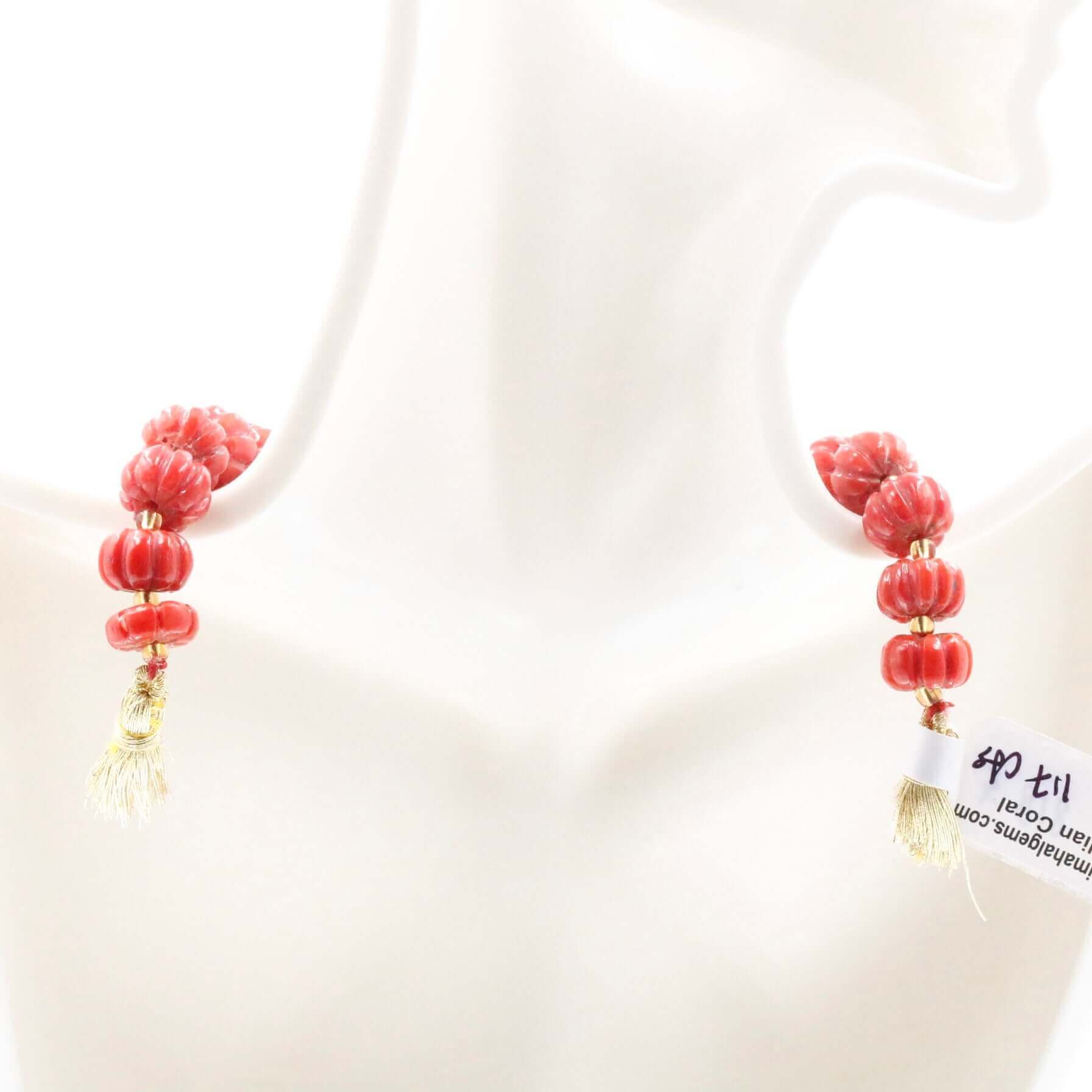 Natural Italian Coral Pumpkin Strand - Taj Mahal Gems