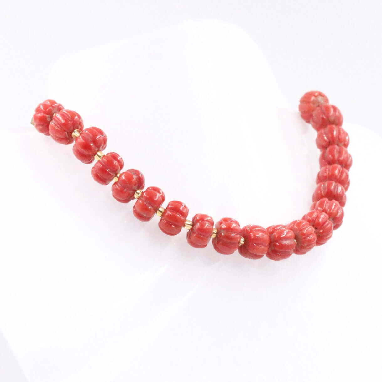 Natural Italian Coral Pumpkin Strand - Taj Mahal Gems