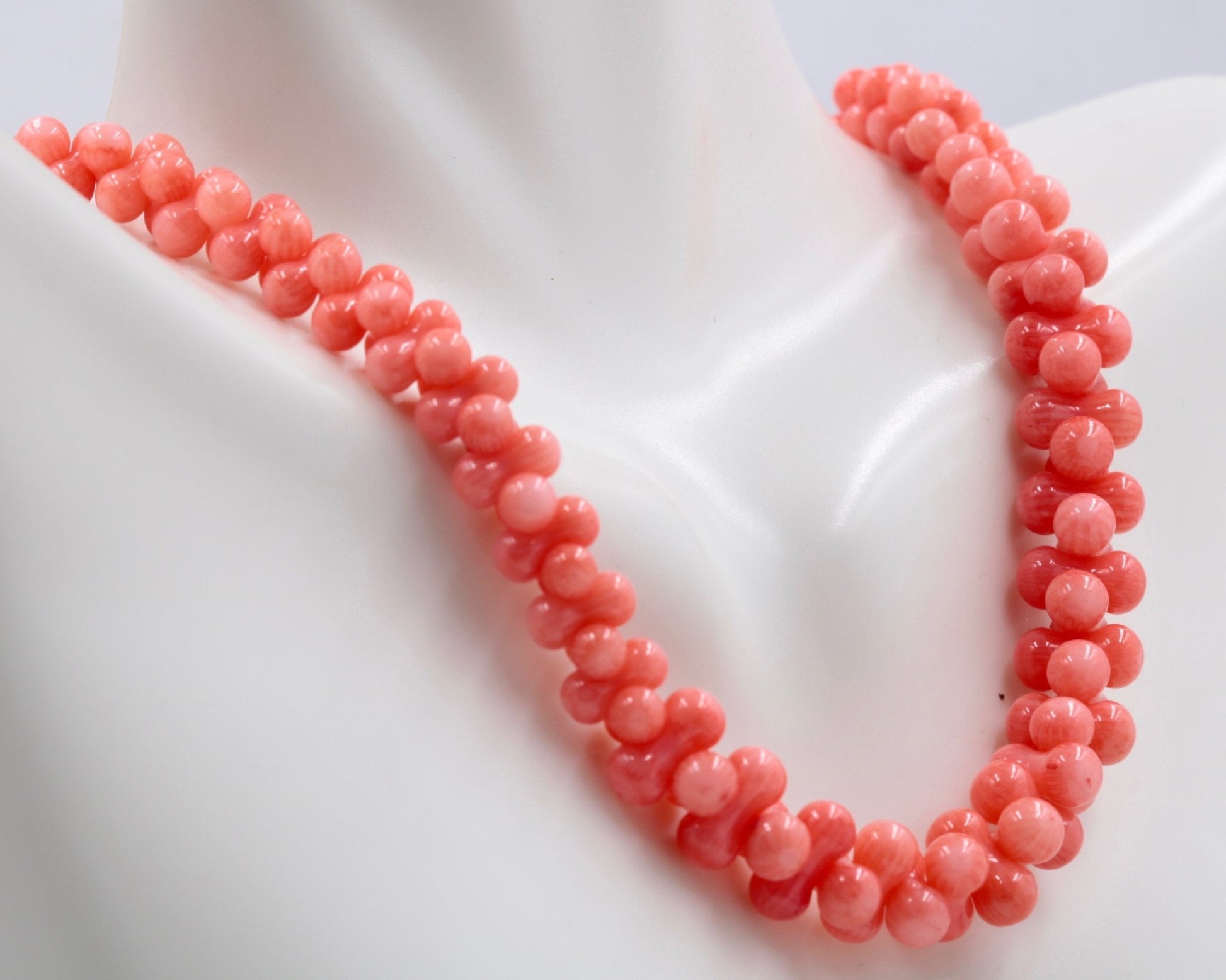 Natural Italian Pink Coral Bead Necklace - Taj Mahal Gems