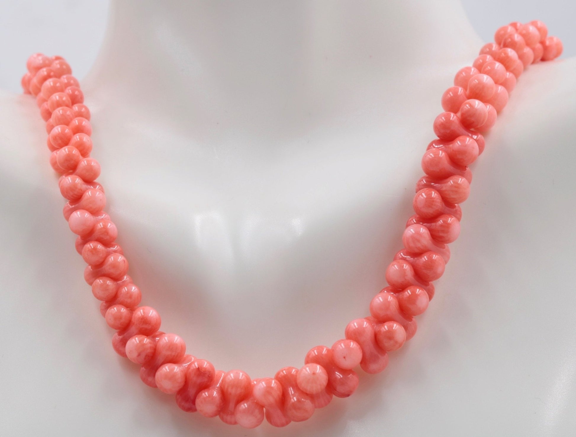 Natural Italian Pink Coral Bead Necklace - Taj Mahal Gems
