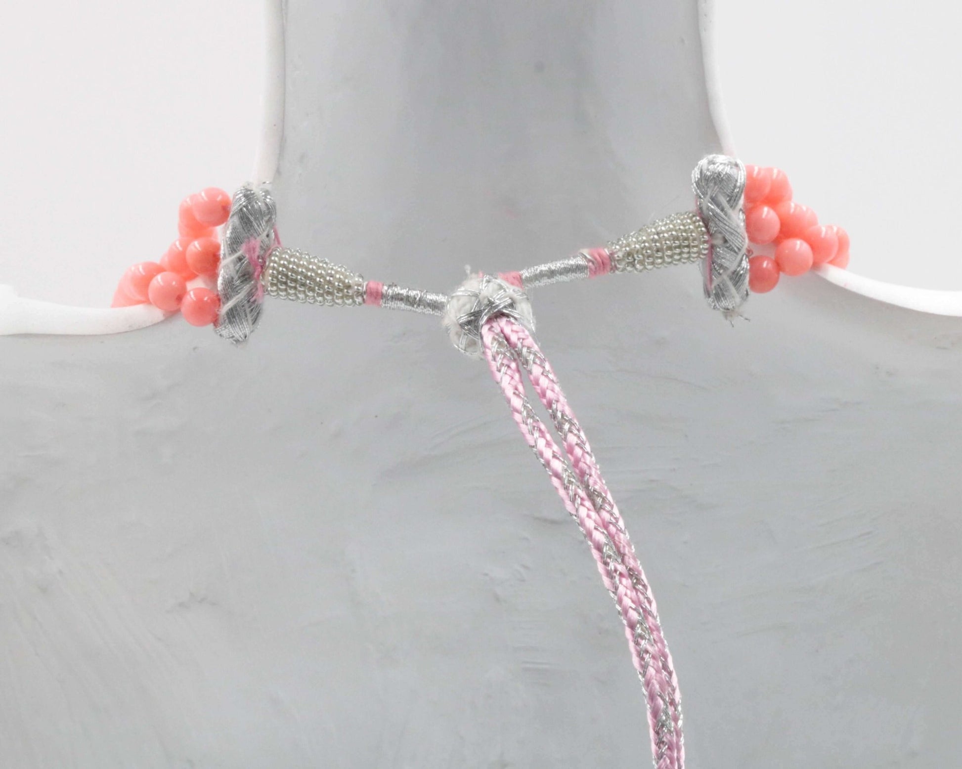 Natural Pink Coral Beaded Necklace - Taj Mahal Gems