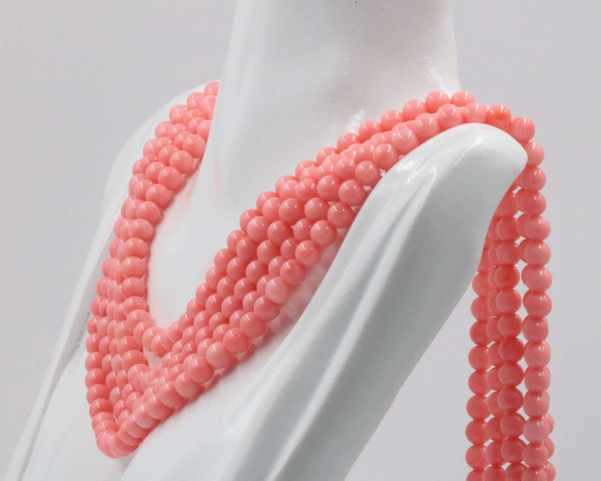 Natural Pink Coral Beaded Necklace - Taj Mahal Gems