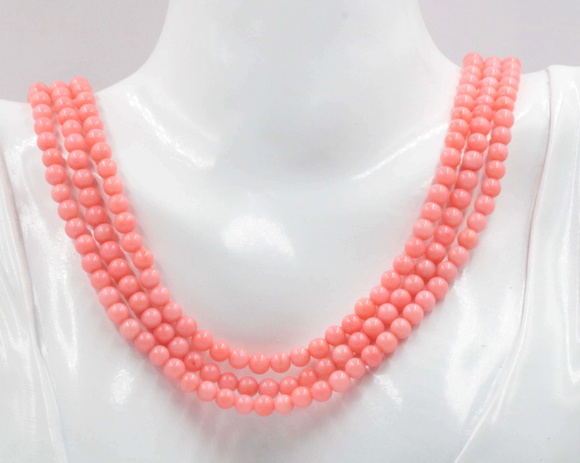 Natural Pink Coral Beaded Necklace - Taj Mahal Gems