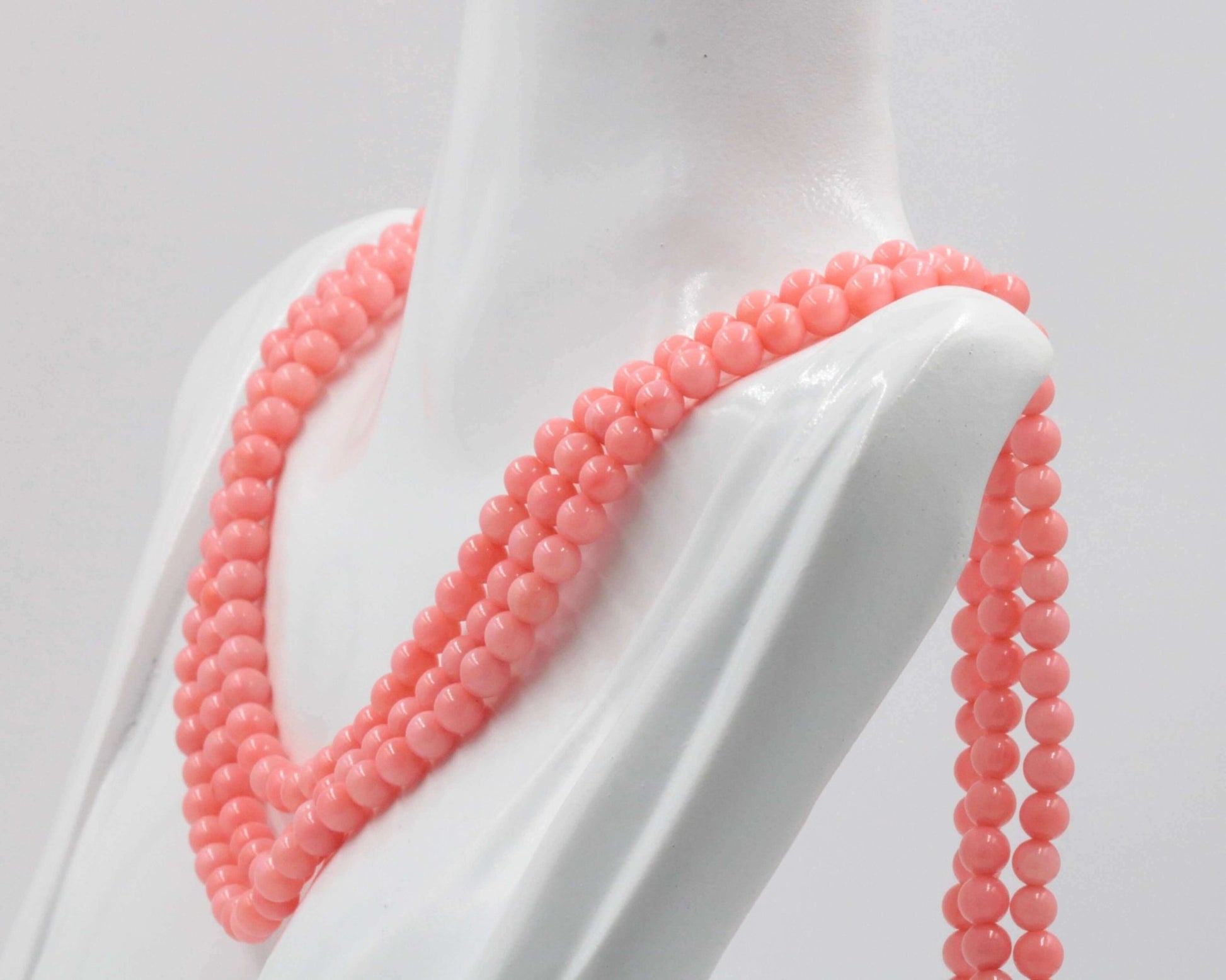 Natural Pink Coral Beaded Necklace - Taj Mahal Gems