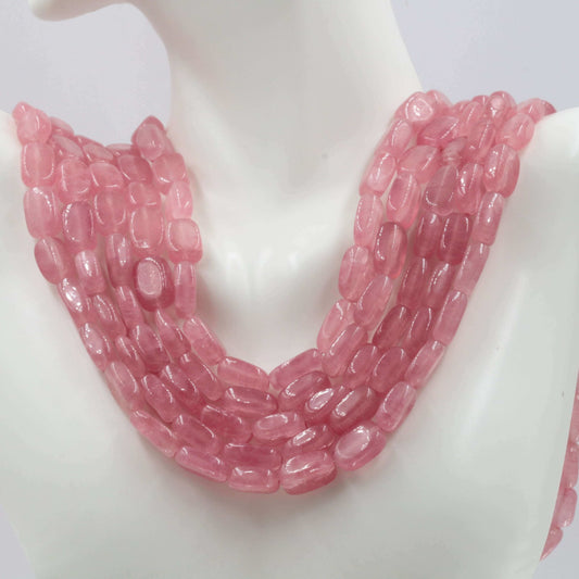 Natural Pink Quartz Multi - Strand Necklace - Taj Mahal Gems