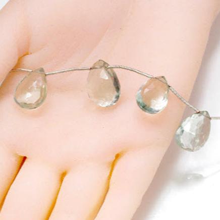 Natural Prasiolite Briolette Strand - Taj Mahal Gems