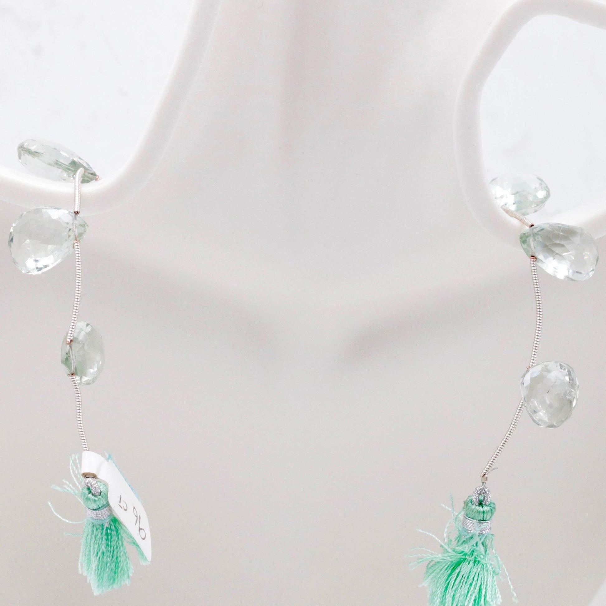 Natural Prasiolite Briolette Strand - Taj Mahal Gems