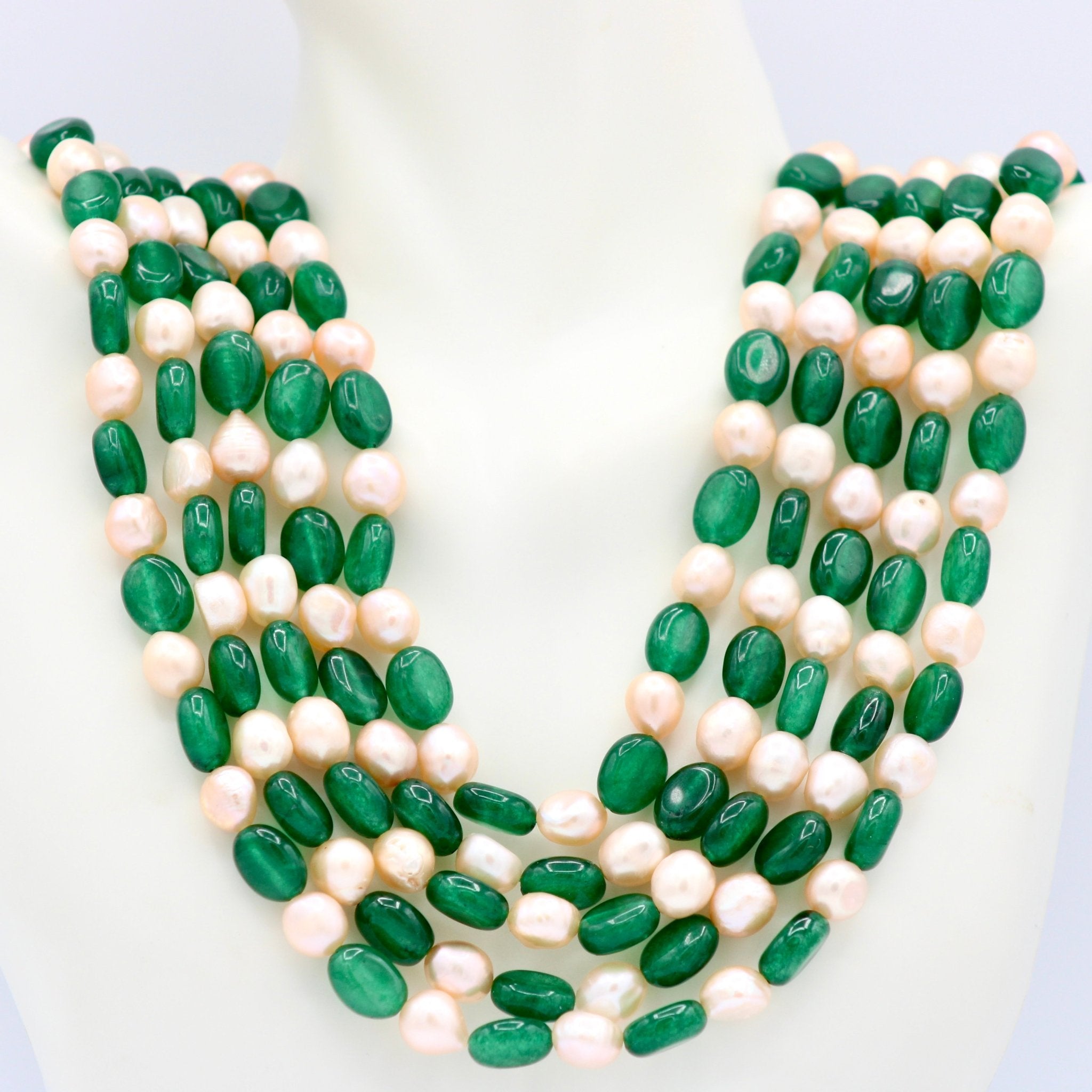 Natural Quartz with Pearl Beaded Necklace - Unique Charm