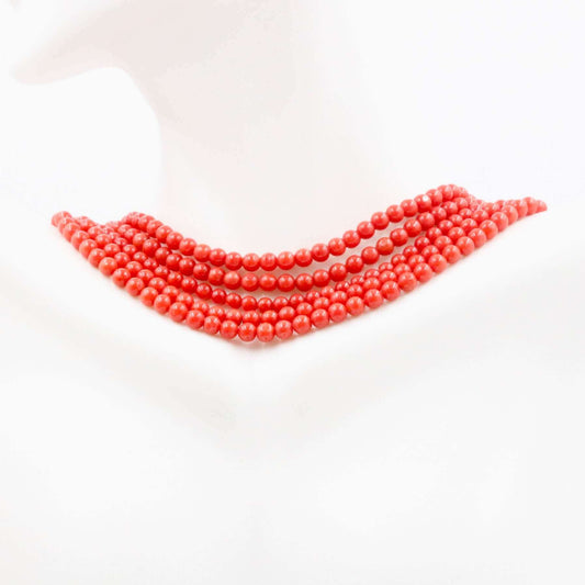 Natural Red Coral Beads Strand - Taj Mahal Gems