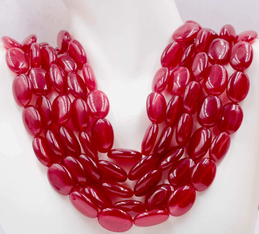 Natural Red Quartz Beads Necklace - Taj Mahal Gems