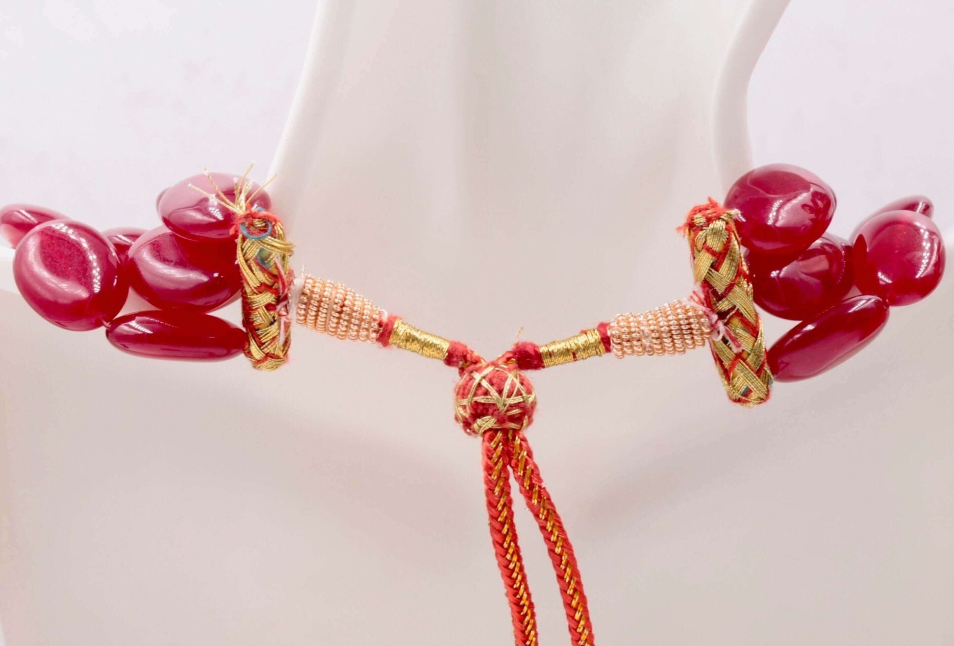 Natural Red Quartz Beads Necklace - Taj Mahal Gems
