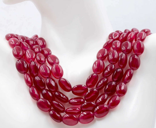 Natural Red Quartz Beads Strand - Taj Mahal Gems