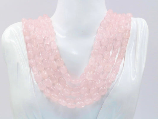 Natural Rose Quartz Beaded Necklace - Taj Mahal Gems