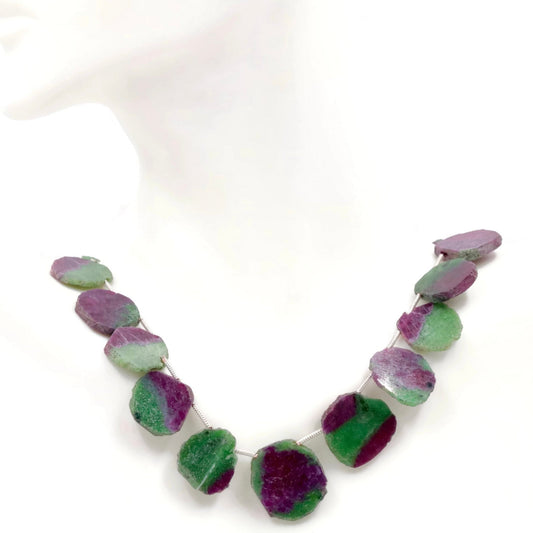 Natural Ruby Zoisite Beads Strand - Taj Mahal Gems