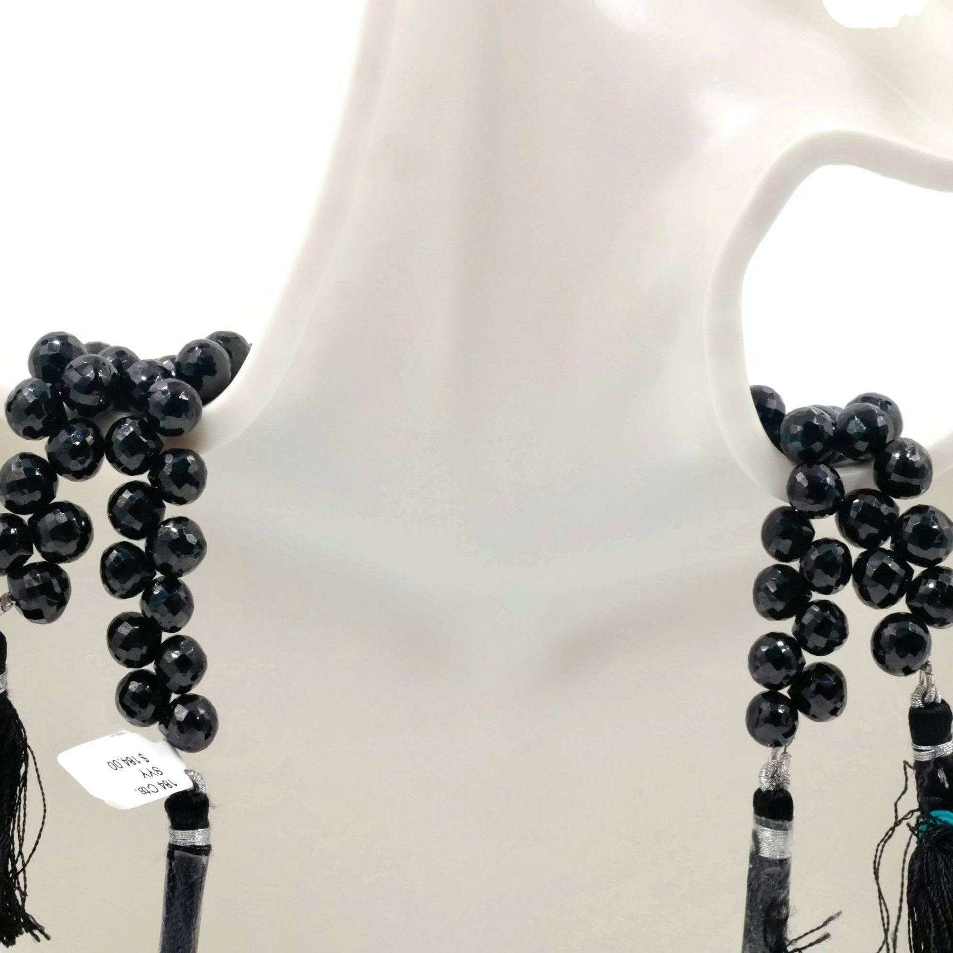 Natural Spinel Black Onion Drops Strands - Taj Mahal Gems