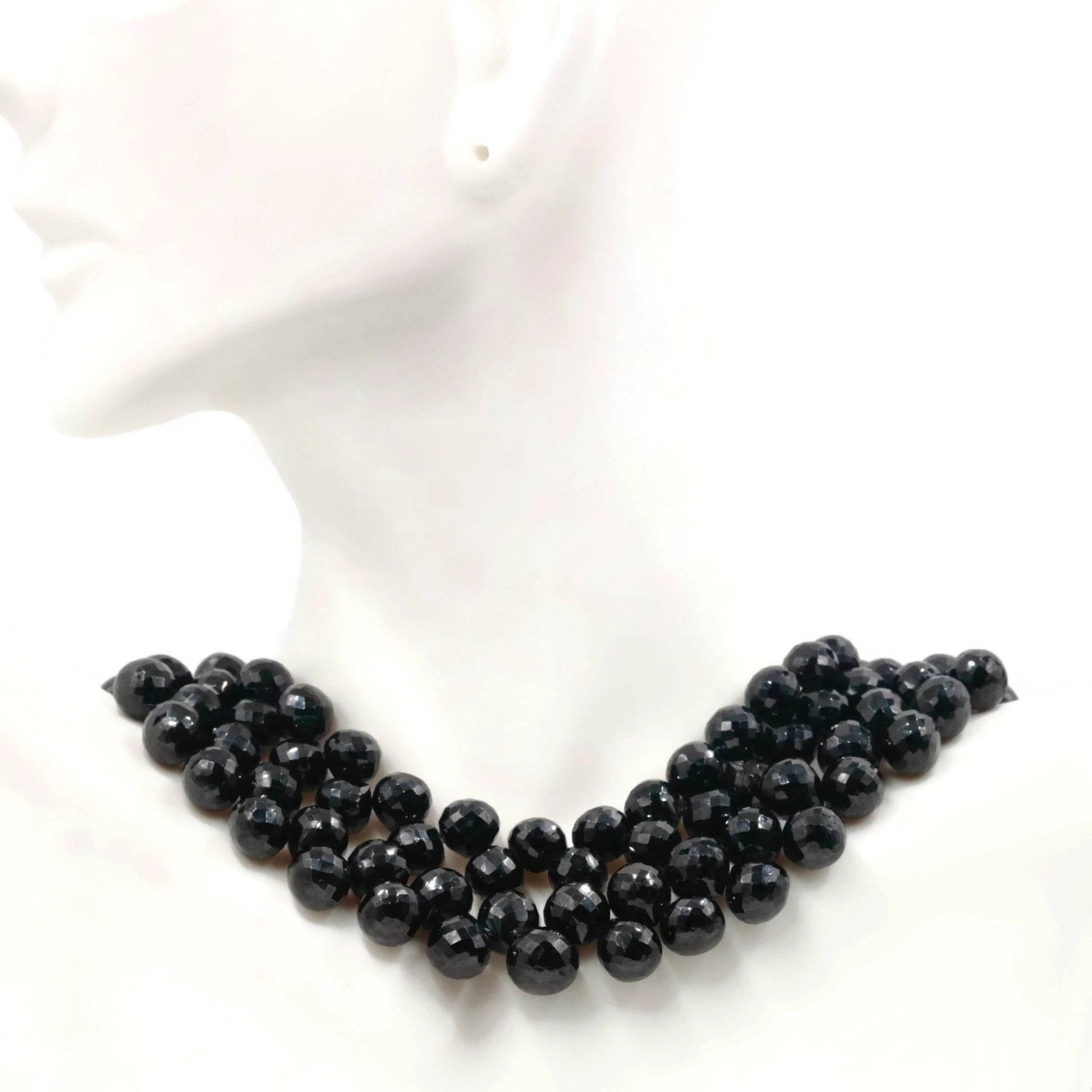 Natural Spinel Black Onion Drops Strands - Taj Mahal Gems