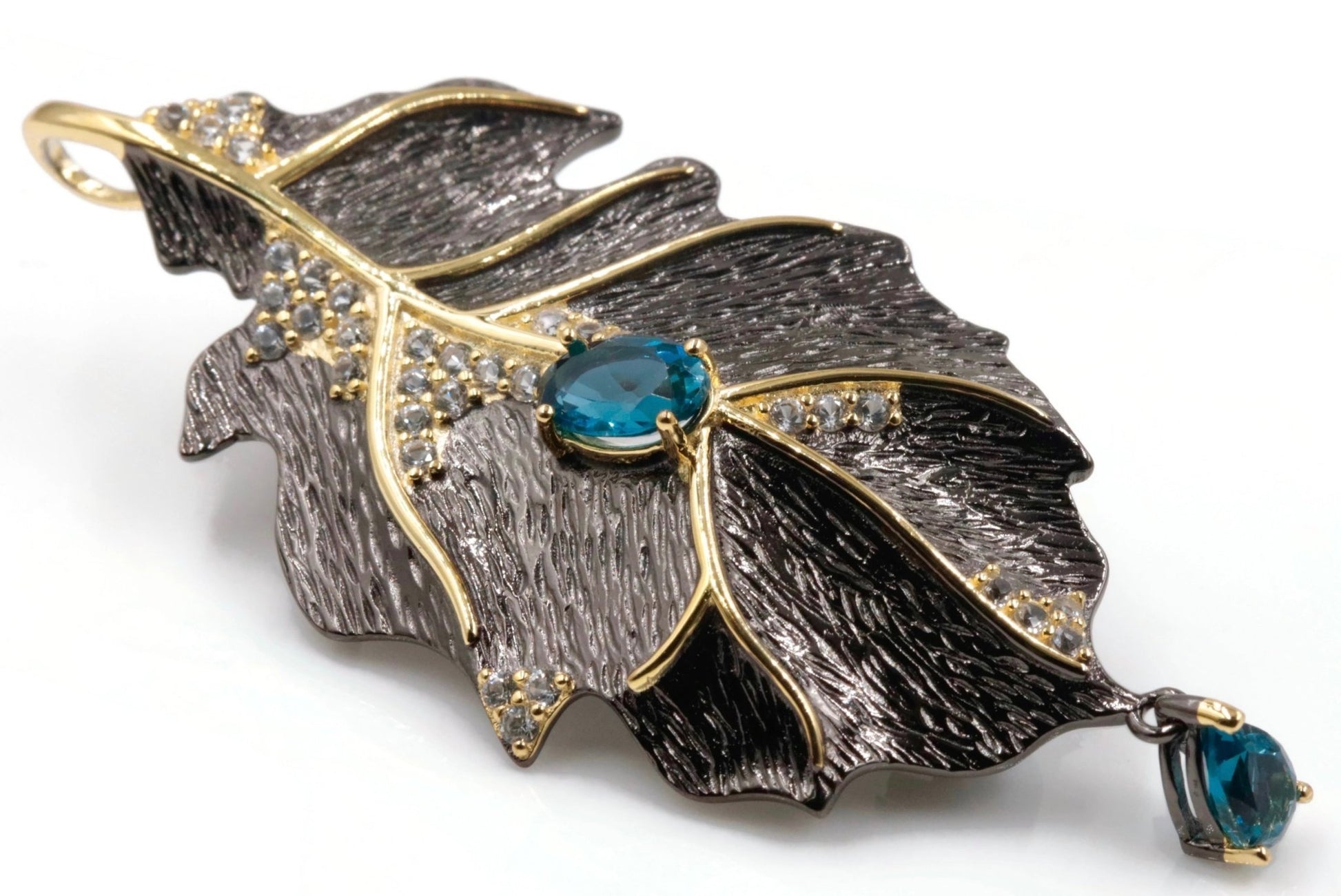 Natural Topaz Leaf Pendant - Taj Mahal Gems