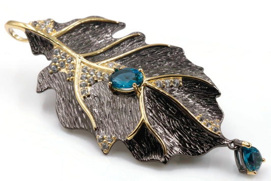 Natural Topaz Leaf Pendant - Taj Mahal Gems