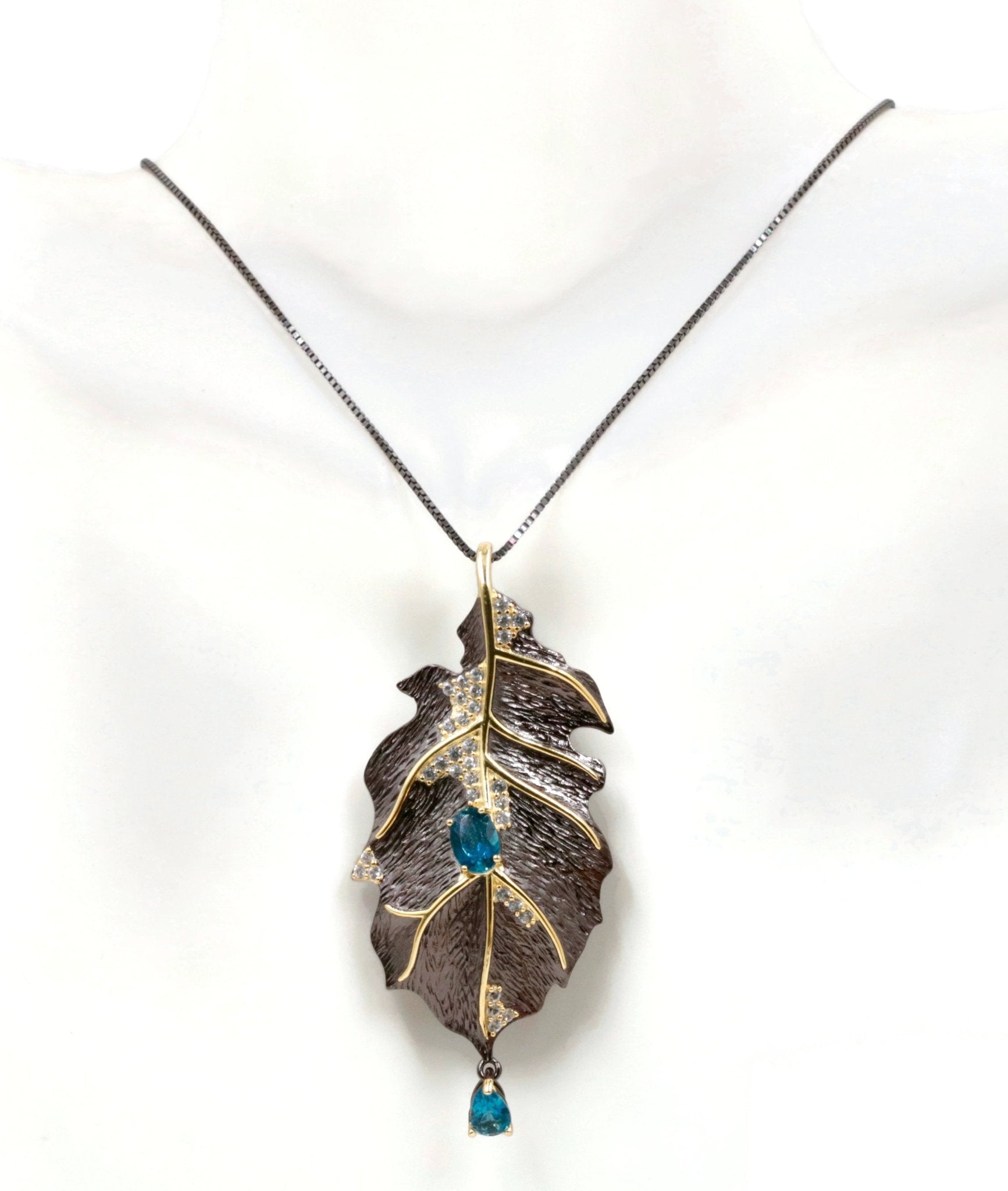 Natural Topaz Leaf Pendant - Taj Mahal Gems