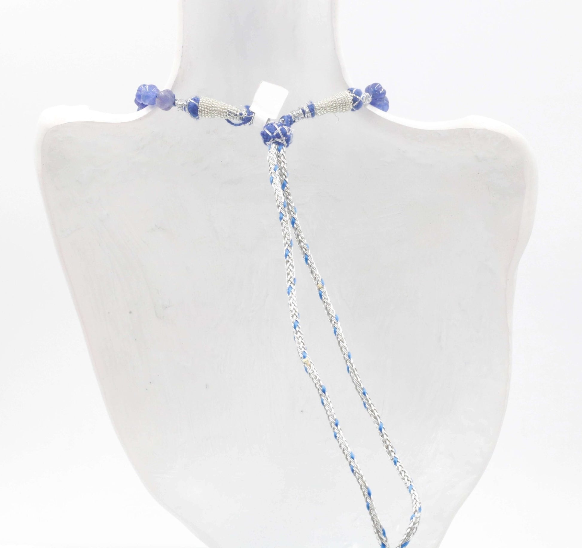 Navy Blue Quartz Pumpkin Necklace - Taj Mahal Gems