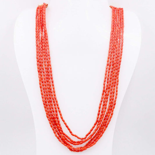Orange Coral Gemstone Necklace - Taj Mahal Gems
